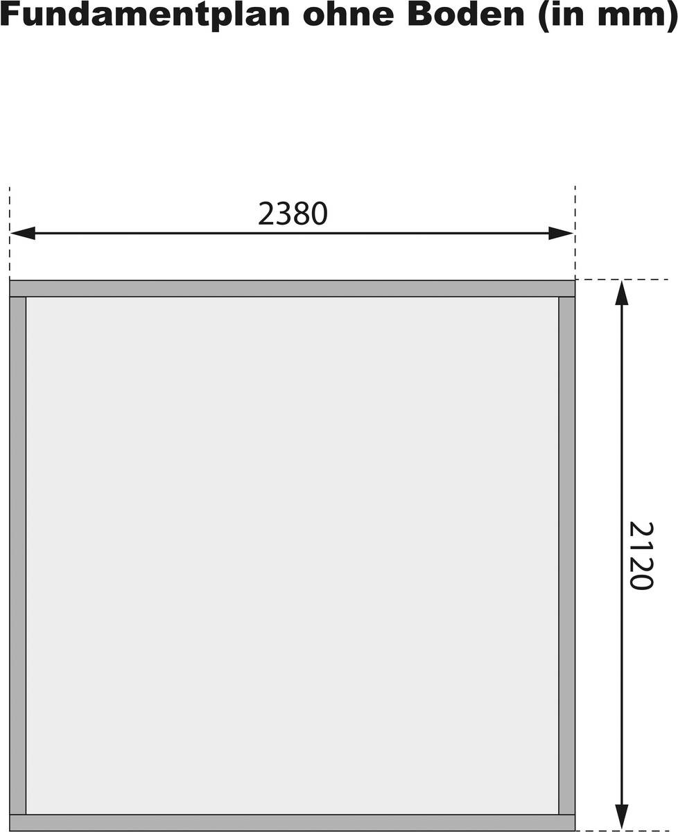 Karibu Gartenhaus Felipo 1 Terragrau B/H/T: ca. 242x217x211 cm