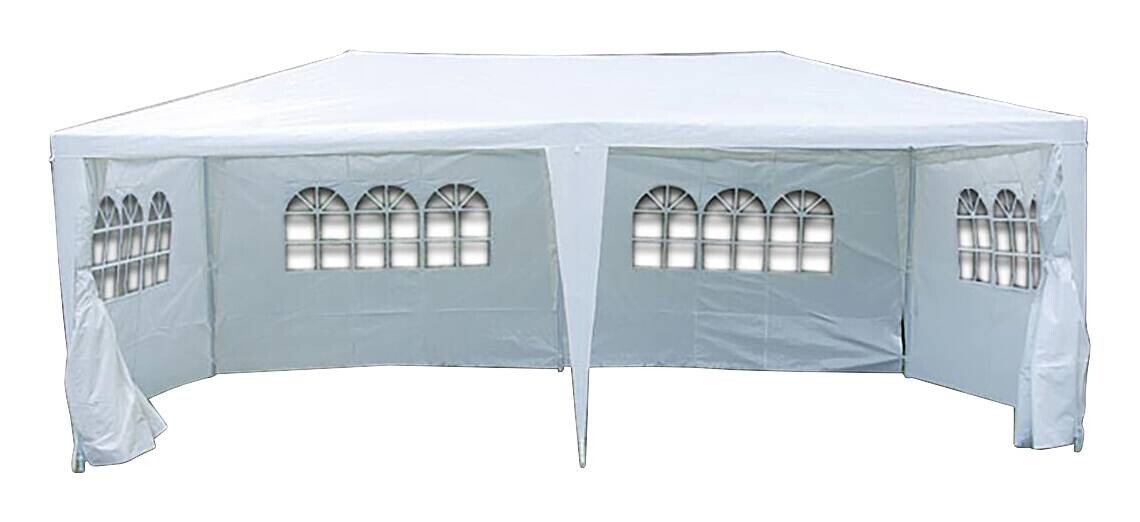 VCM Pavillon weiß Polyester-Mischgewebe B/H/L: ca. 600x197x300 cm