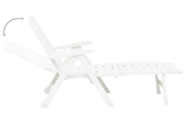 vidaXL Sonnenliege weiß Kunststoff B/H/L: ca. 189x96x72 cm