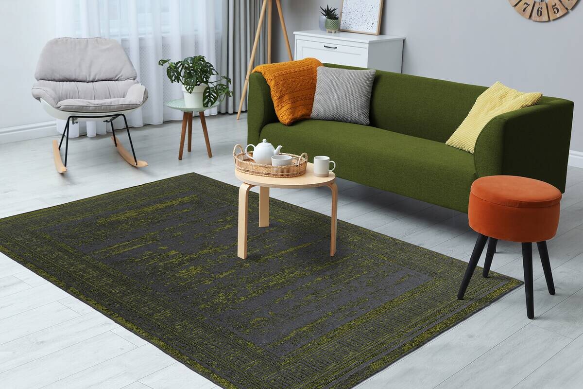 Kayoom Flachflorteppich Kalea 325 grün B/H/L: ca. 120x0,8x170 cm