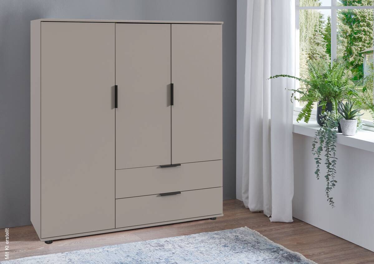 Kombikommode Easy Plus Black Sahara grau B/H/T: ca. 130x140x40 cm