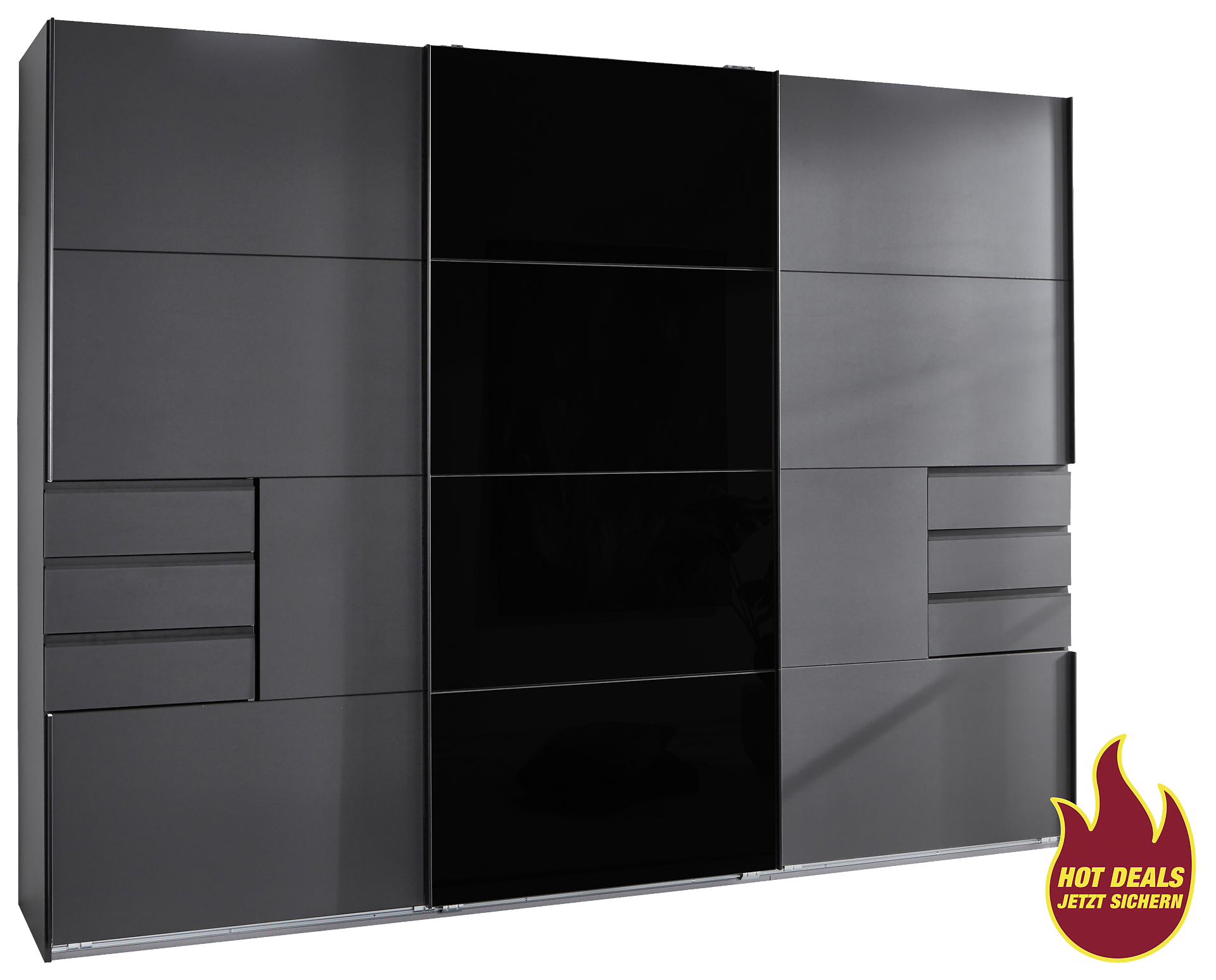 Schwebetürenschrank Saigon Graphit B/H/T: ca. 270x210x64 cm