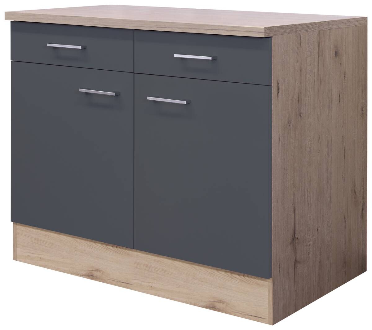 Spülenschrank Morena grau matt B/H/T: ca. 100x85x60 cm | grau | 100,00/85,00/60,00 cm