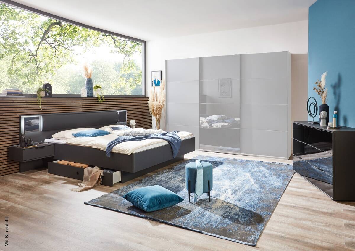 Bettanlage Barcelona Graphit Liegefläche B/L: ca. 180x200 cm