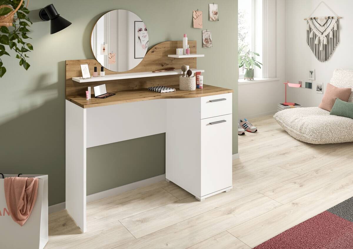 Schminktisch Vanity weiß B/H/T: ca. 110x135x46 cm