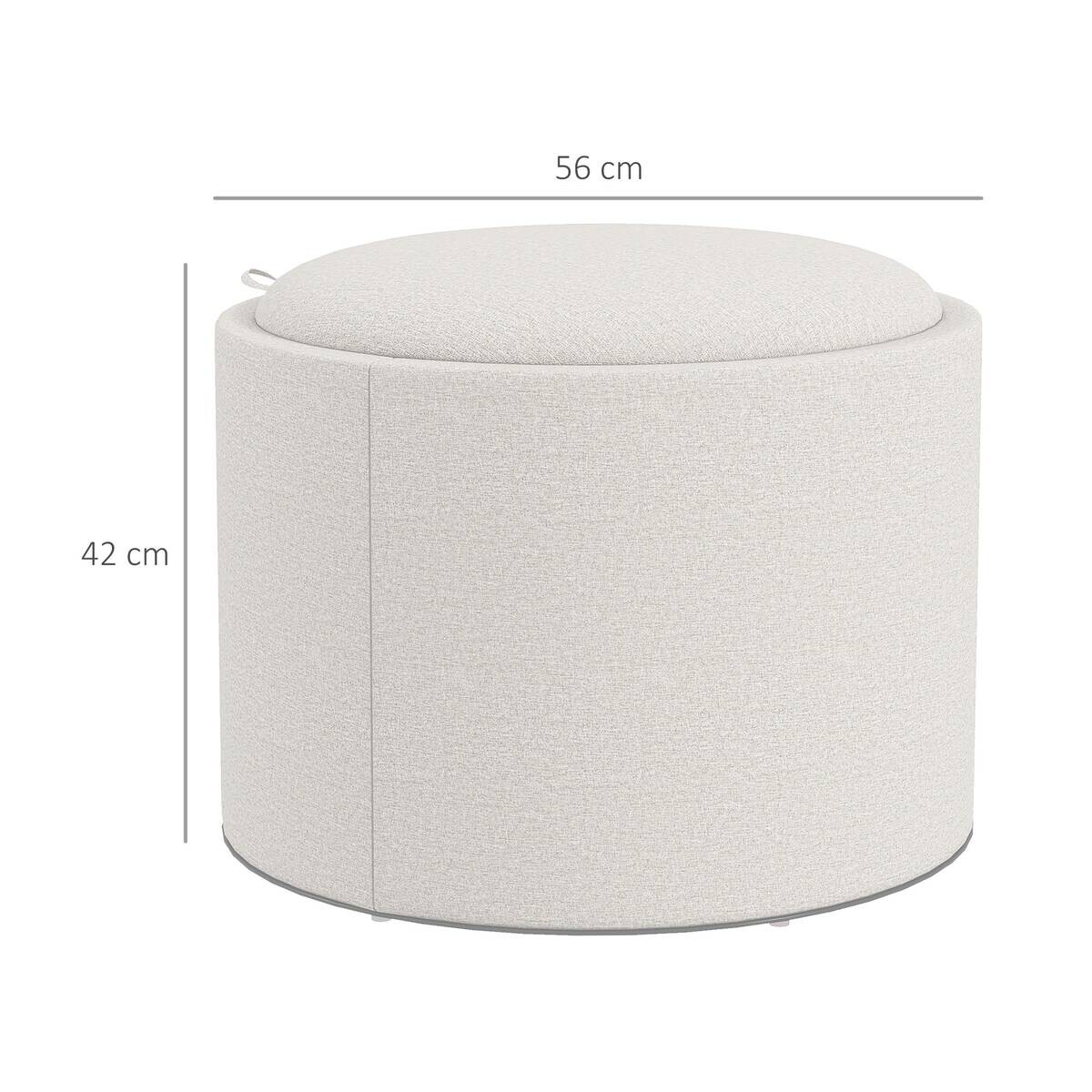 HOMCOM Hocker cremeweiß B/H/L: ca. 56x56x42 cm