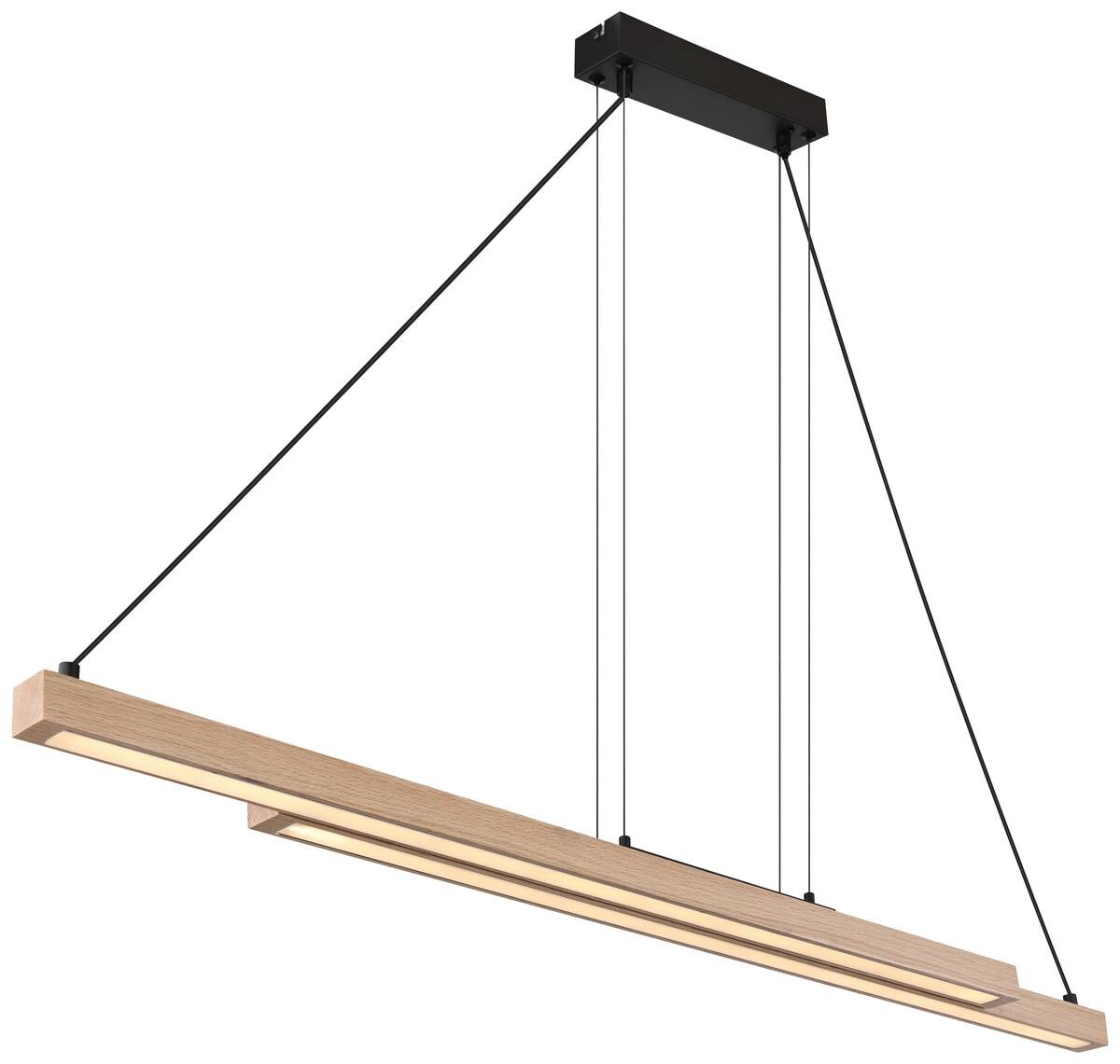 GLOBO Pendelleuchte mattschwarz MDF Metall Kunststoff B/H/T: ca. 7x120x171 cm 1 Brennstellen