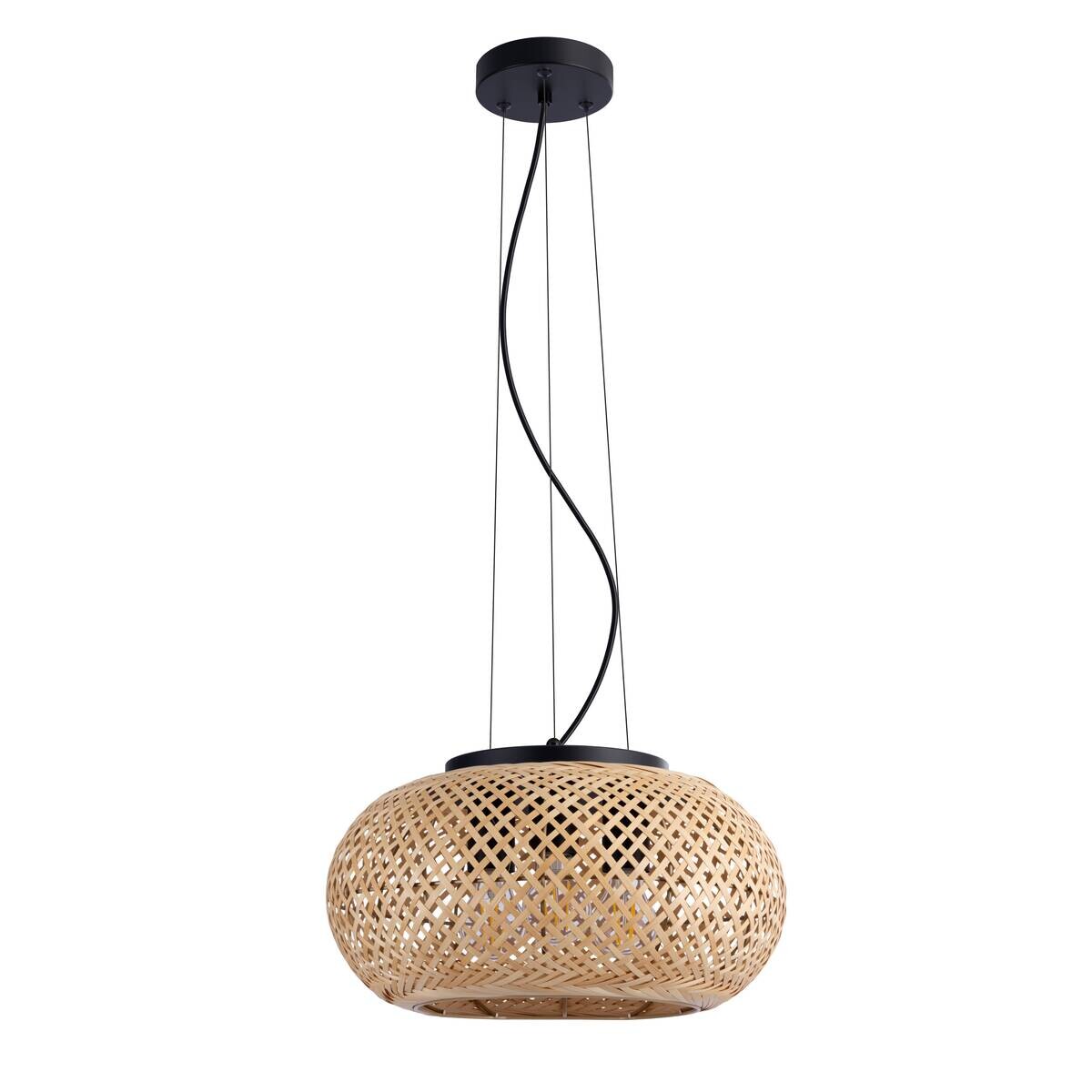 Pendelleuchte natur Bambus H/D: ca. 120x40 cm E27 3 Brennstellen
