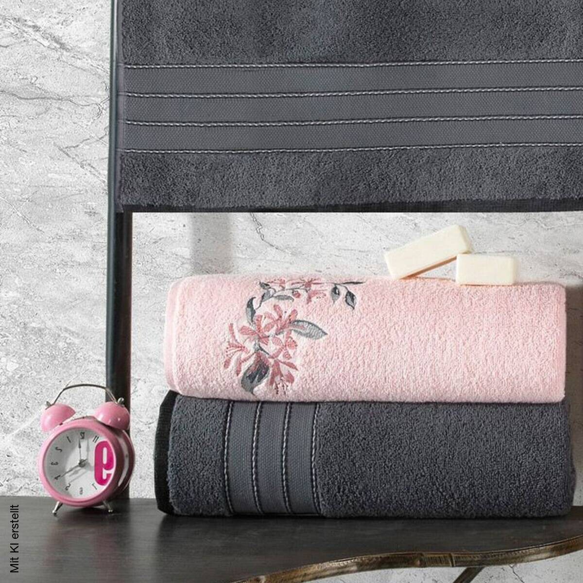 Mijolnir Frottier-Set anthrazit Baumwolle B/L: ca. 50x90 cm