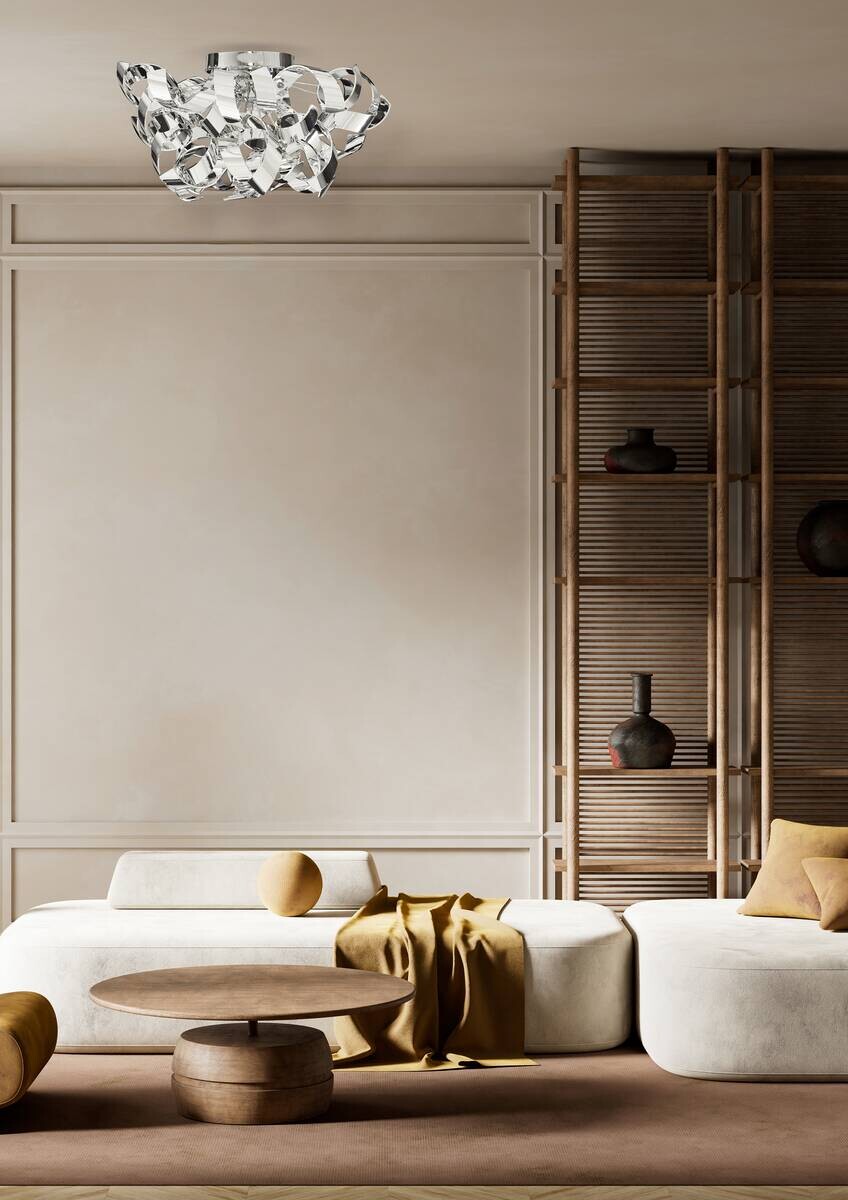 Searchlight Deckenleuchte Curls Chrom Stahl B/H/D: ca. 45x27x45 cm G9 3 Brennstellen