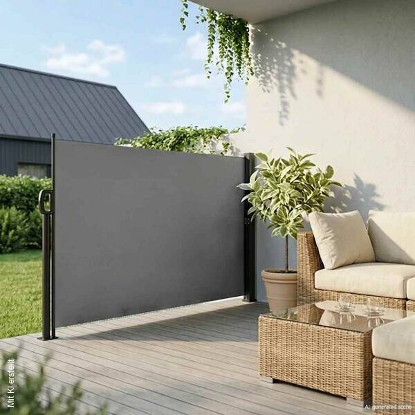 vidaXL Seitenmarkise anthrazit B/T/L: ca. 160x600x600 cm