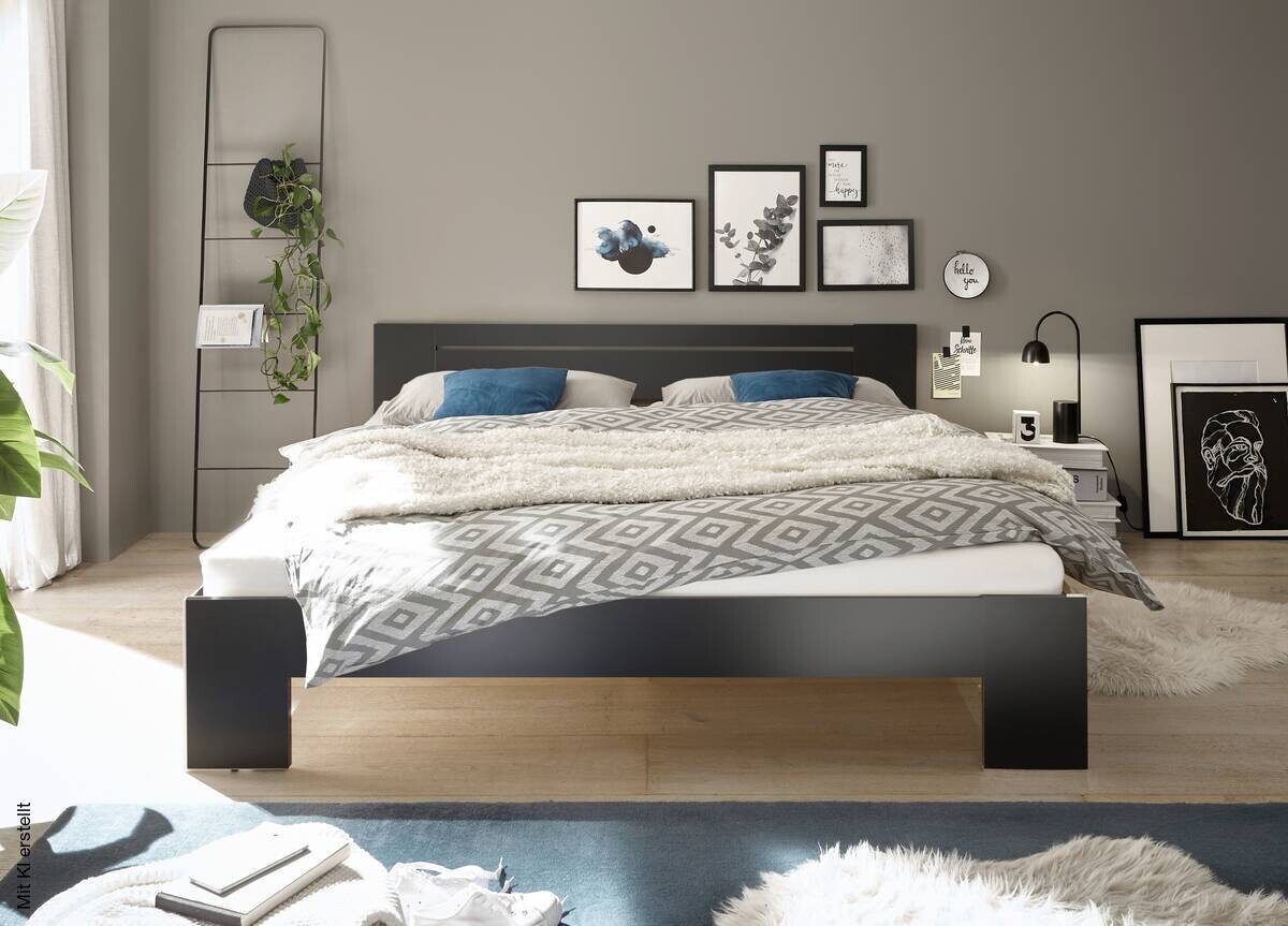 Futonbett Cannes schwarz Liegefläche B/L: ca. 180x200 cm