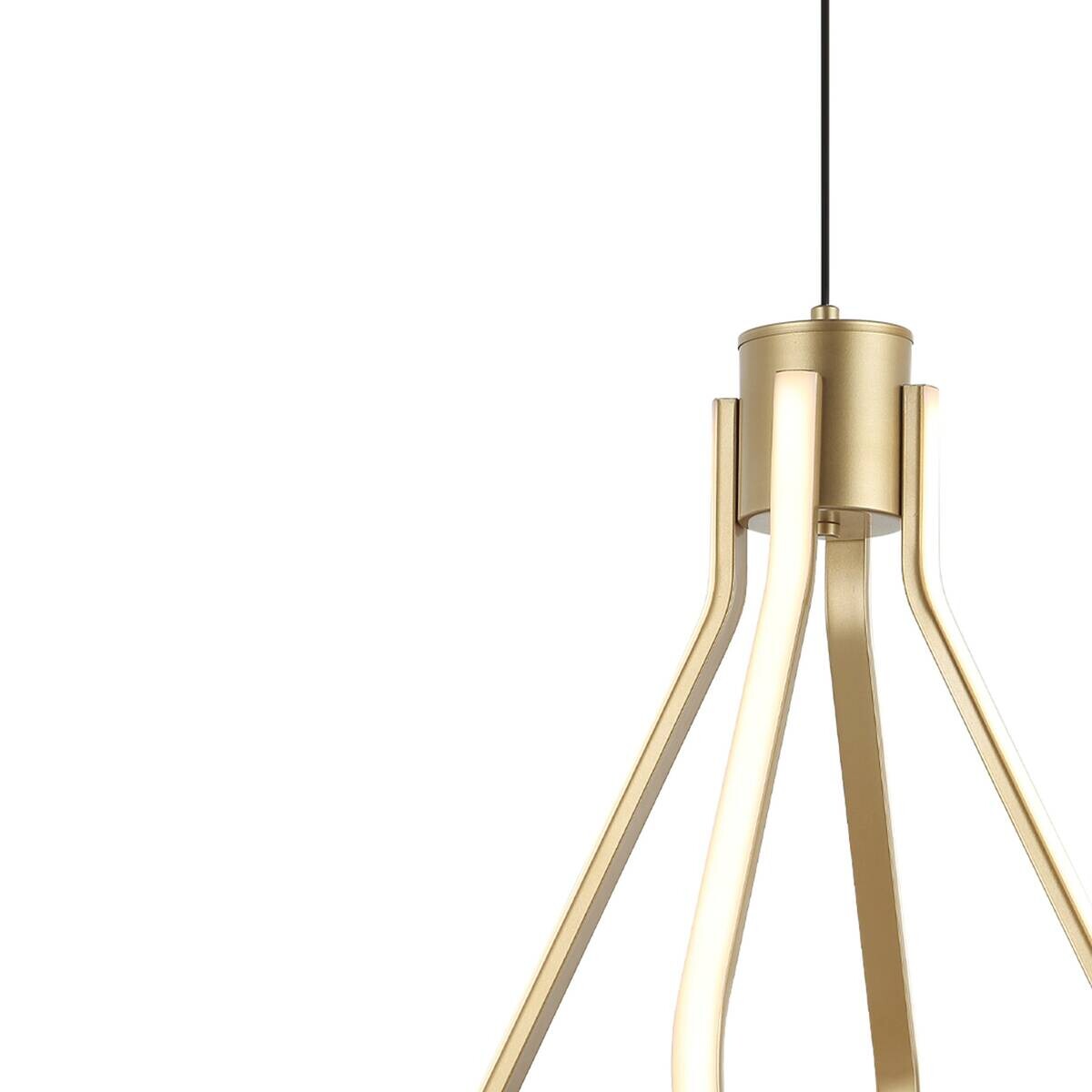 Lamkur Pendelleuchte gold Stahl B/H/L: ca. 12x36x36 cm