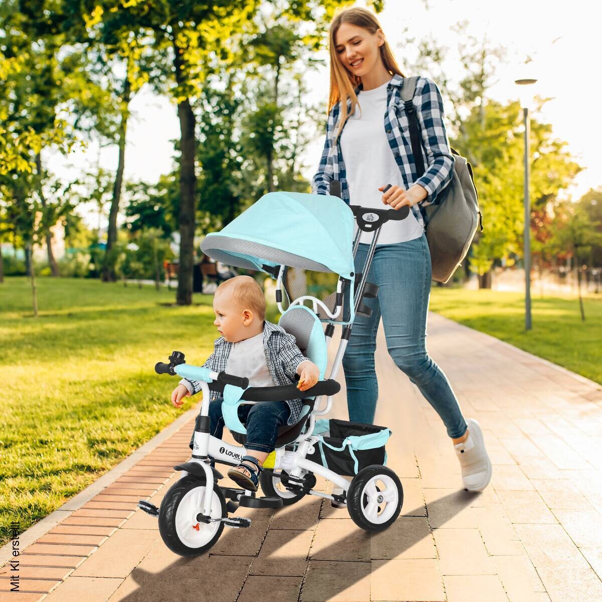 HOMCOM Kinderdreirad grün B/H/L: ca. 50x106x95 cm