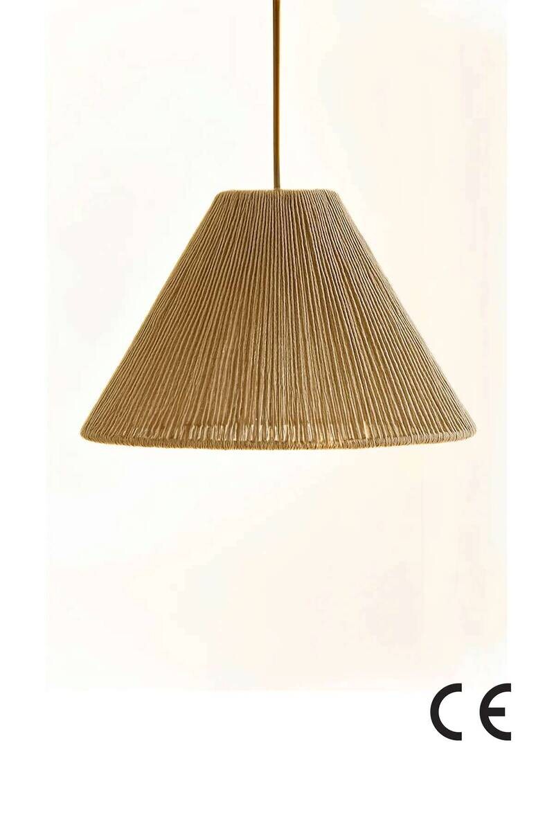 Opviq Pendelleuchte beige Kunststoff B/T/L: ca. 30x30x30 cm E27 1 Brennstellen