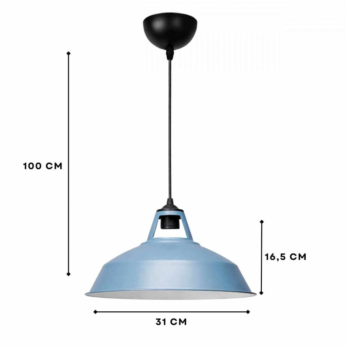 Opviq Pendelleuchte taubenblau B/H/T: ca. 31x100x31 cm E27 1 Brennstellen