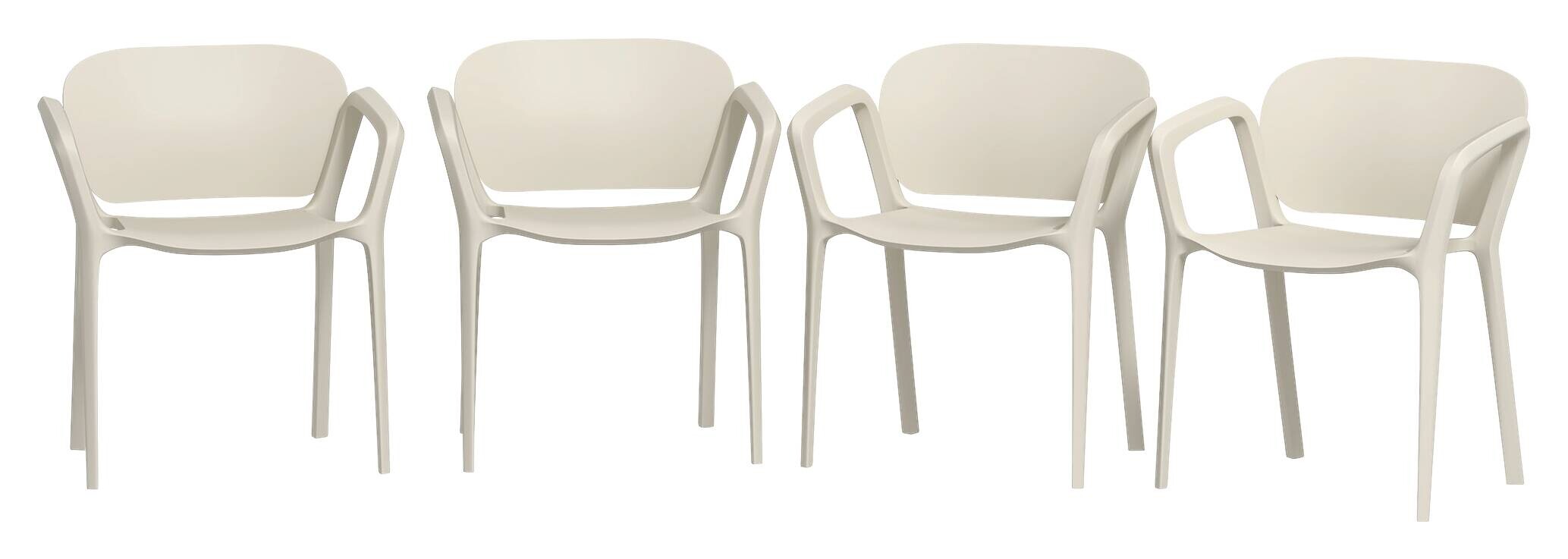 Outsunny Balkonstühle weiß Kunststoff B/H/L: ca. 56x75x60 cm