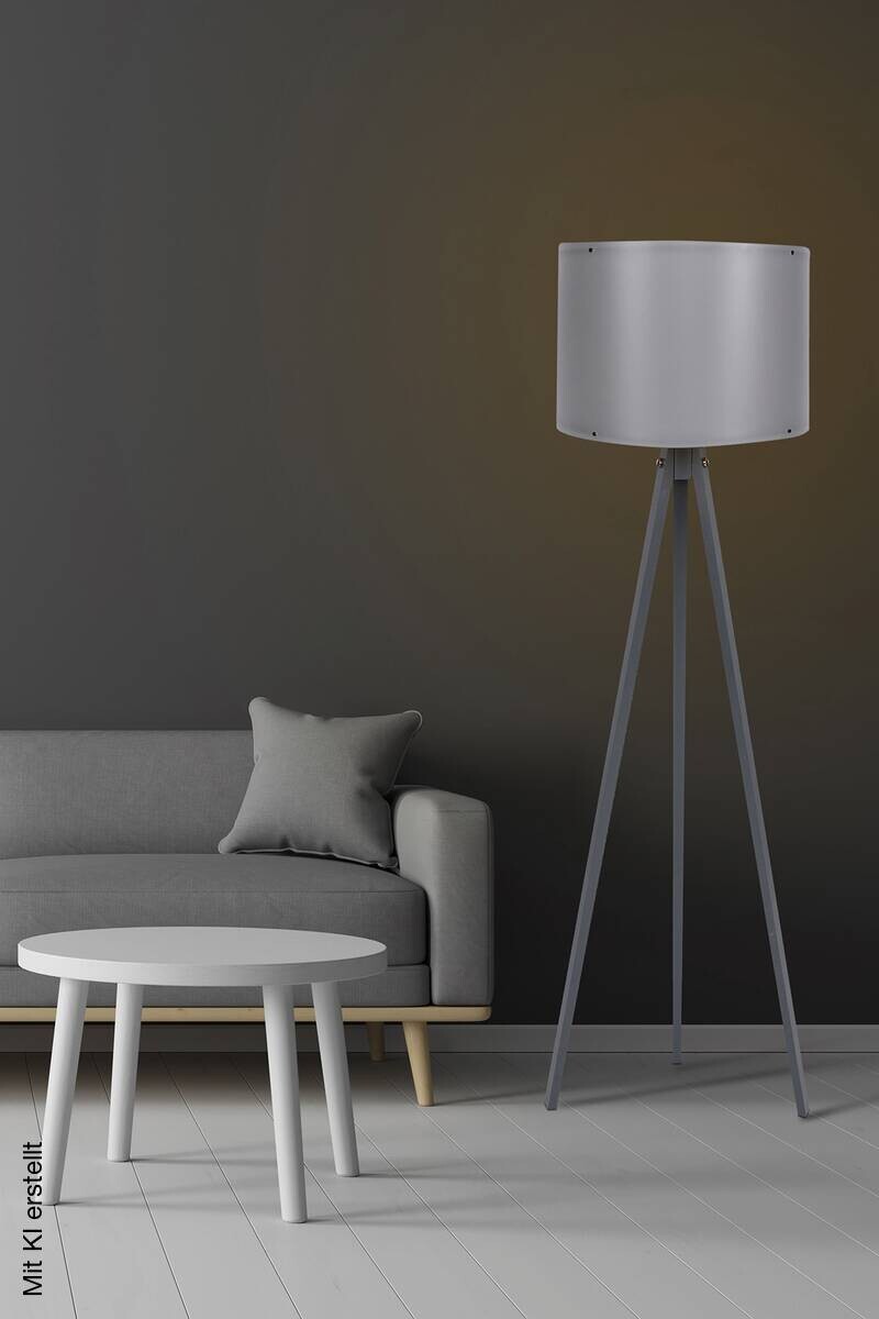 Opviq Stehlampe grau Polypropylen MDF B/H/L: ca. 38x145x38 cm E27 1 Brennstellen