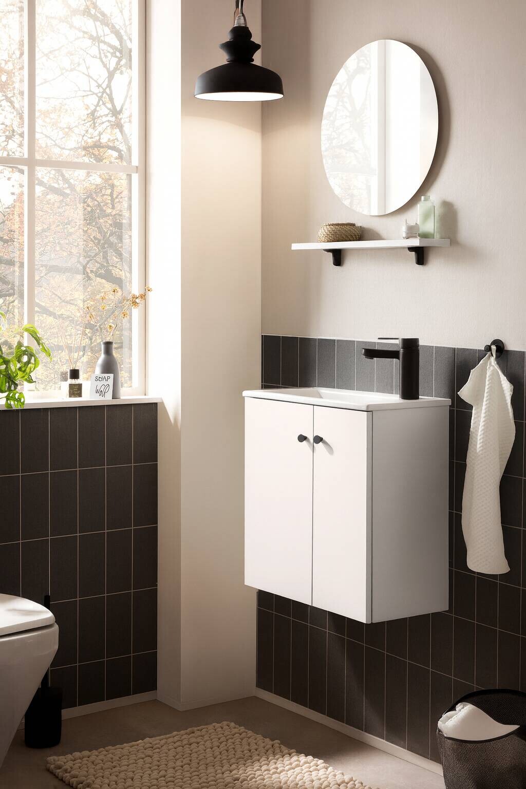 Waschbeckenunterschrank Ebba weiß B/H/T: ca. 50x51,4x25 cm