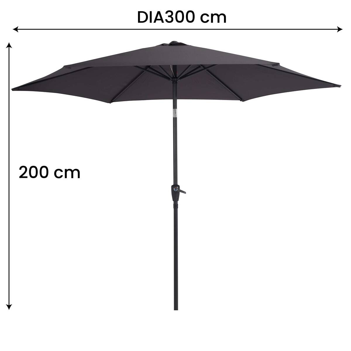 POCOline Sonnenschirm anthrazit Polyester H/D: ca. 240x300 cm