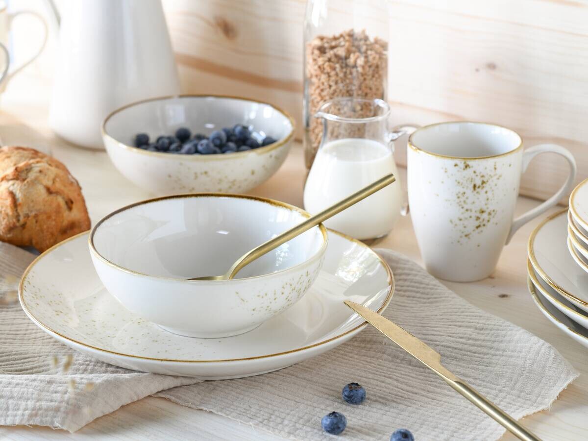 CreaTable Tellerset Nature Collection creme Steinzeug