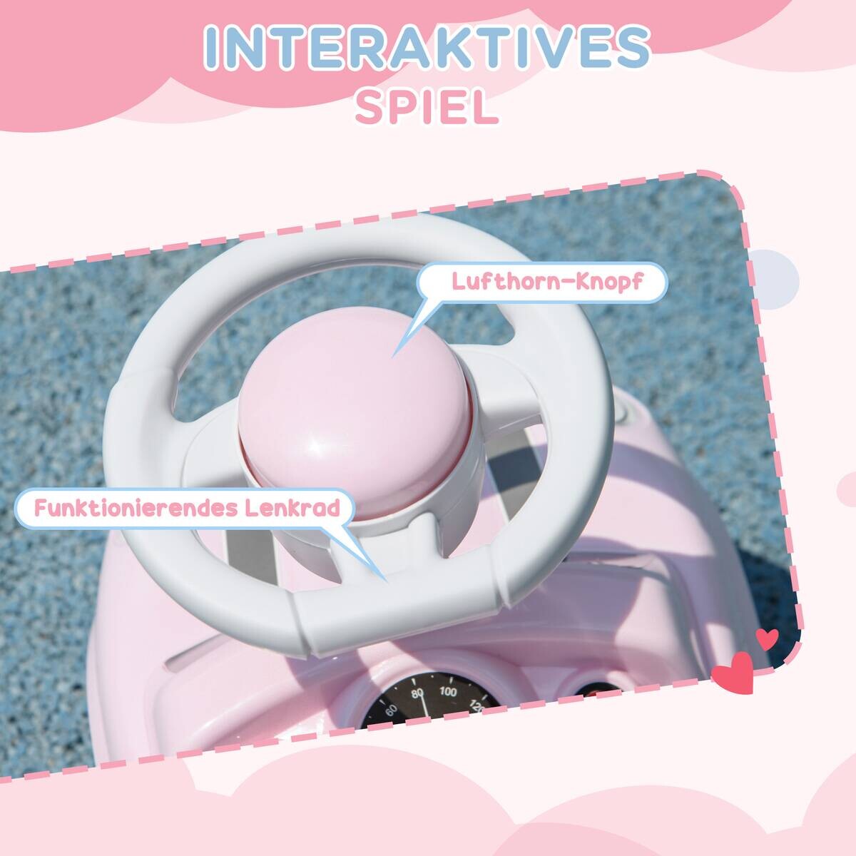 AIYAPLAY Rutschauto rosa B/H/L: ca. 25x35x53 cm