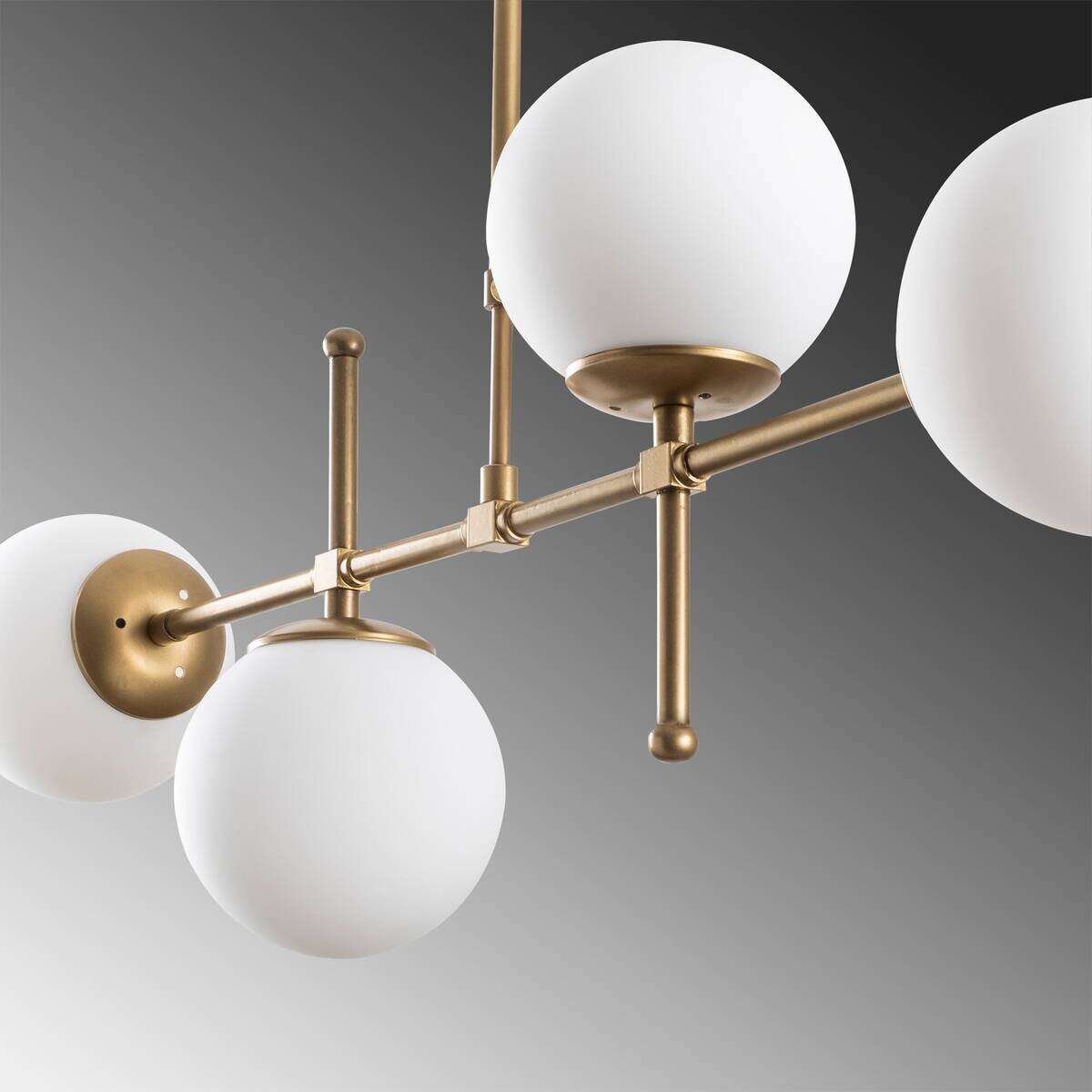 Opviq Pendelleuchte Mudon gold Glas B/H/T/L: ca. 108x82x15x108 cm E27 4 Brennstellen