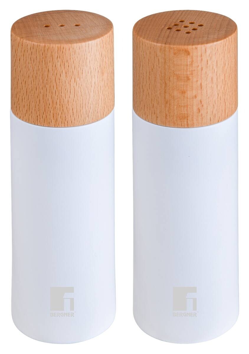 BERGNER Salz-/Pfefferstreuer NATURALLY weiß Holz B/H/L: ca. 5,5x16x10,5 cm