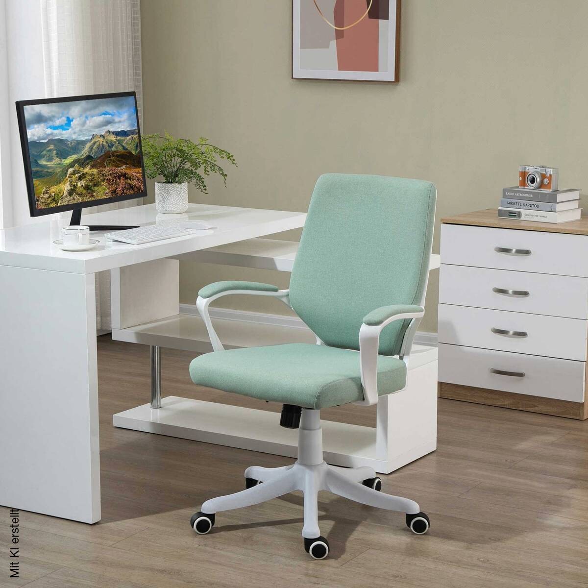 Drehstuhl 921-536GN grün weiß