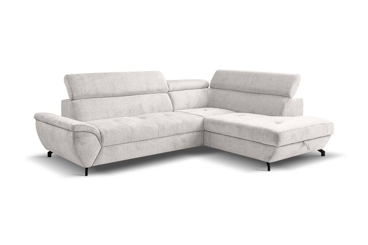 Ecksofa mit Bettfunktion und Bettkasten natur Microfaser B/H/T: ca. 263x77x210 cm