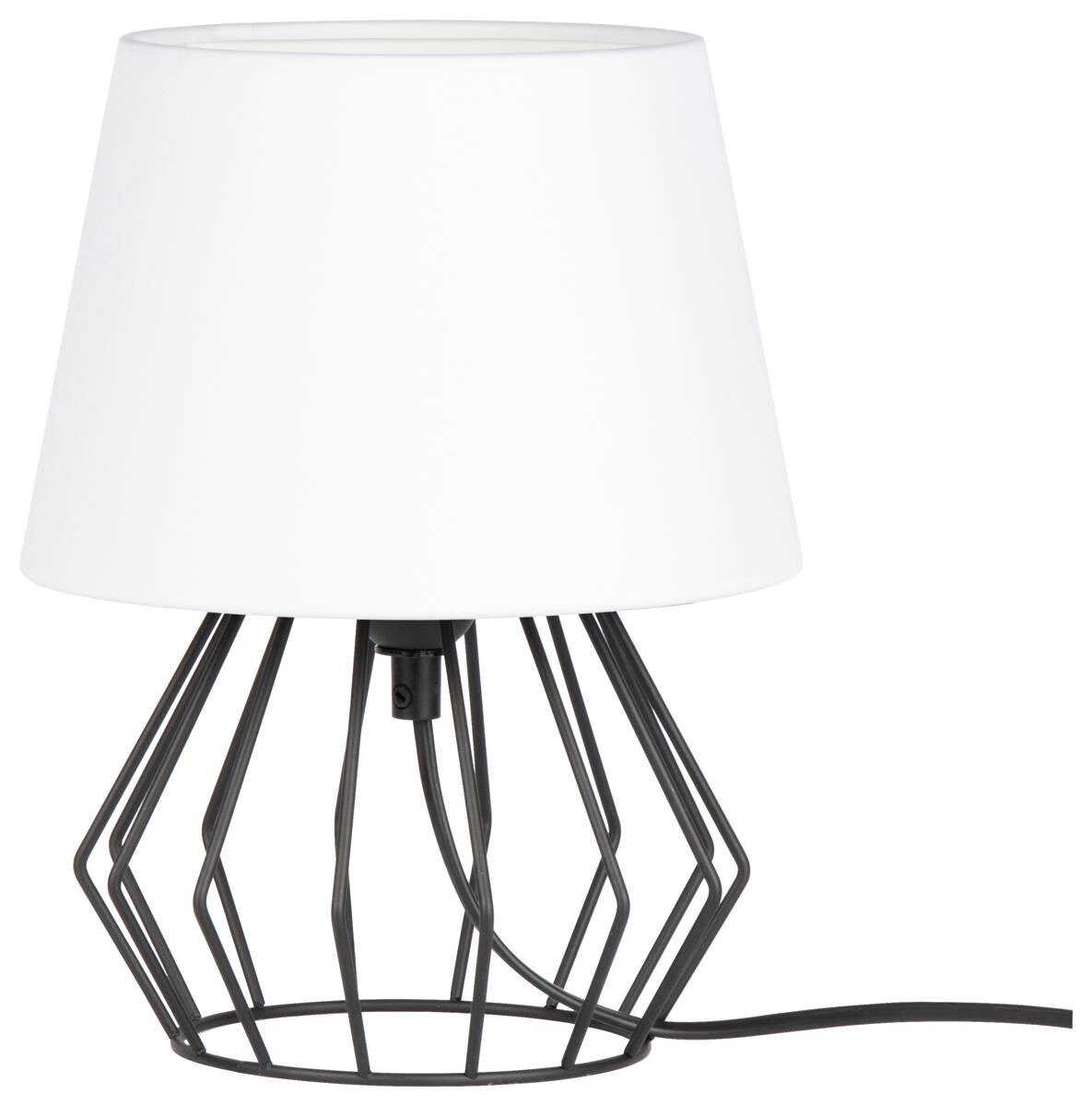 SPOT Light Tischleuchte Mangoo schwarz weiß Metall Textil H/D: ca. 29x20 cm E27 1 Brennstellen