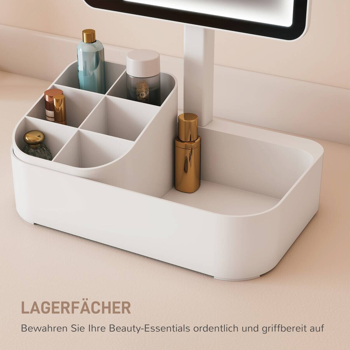 HOMCOM LED-Spiegel weiß B/H/L: ca. 13,8x38x22 cm