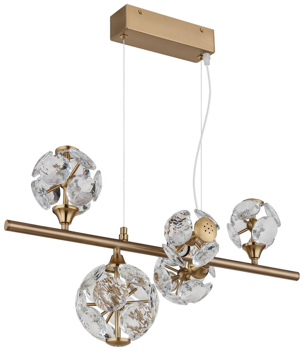 GLOBO Pendelleuchte klar gold Metall B/H/T/L: ca. 31x150x61x61 cm 1 Brennstellen