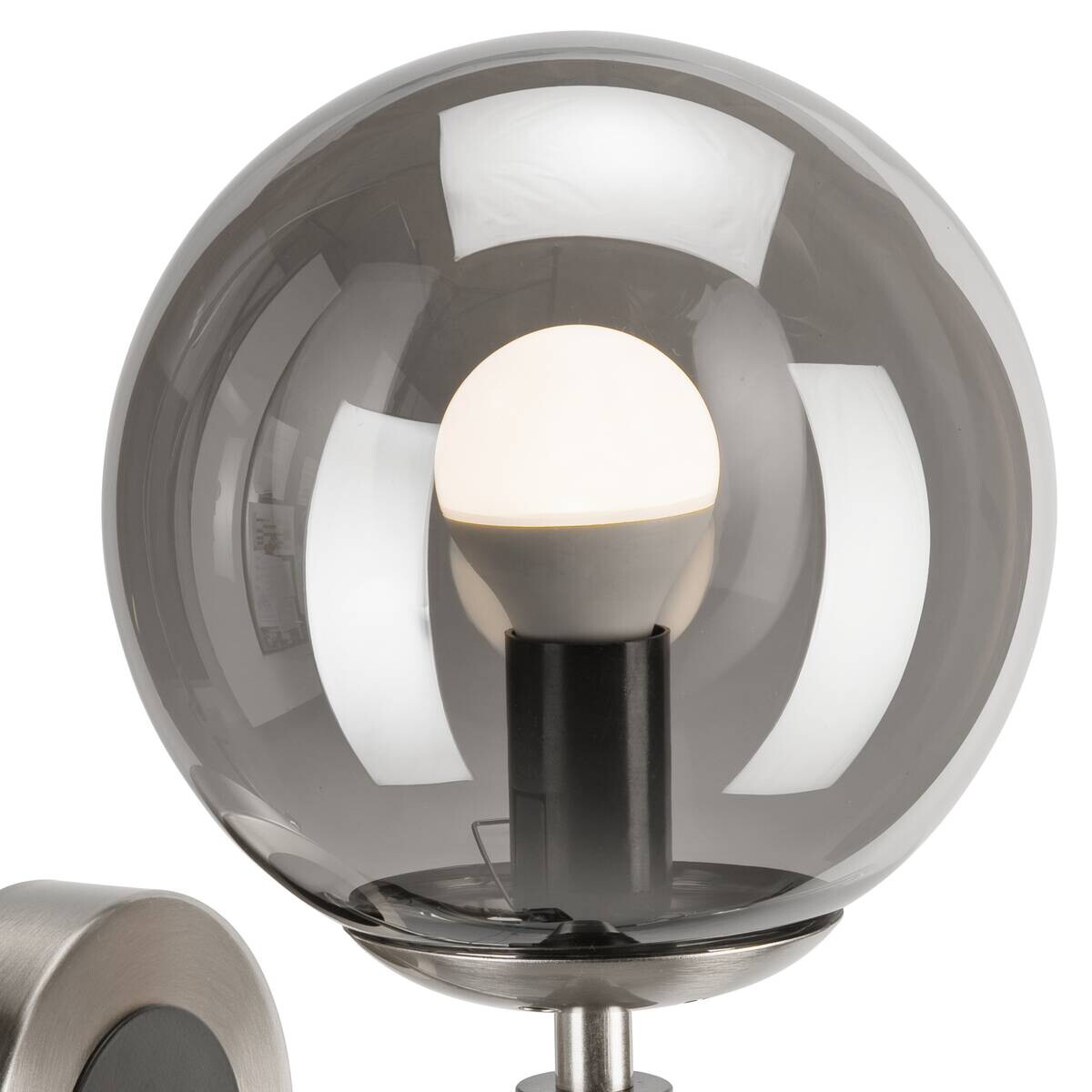 Lamkur Wandleuchte Chrom Stahl Glas B/H/L: ca. 19x26,5x19 cm E14 1 Brennstellen