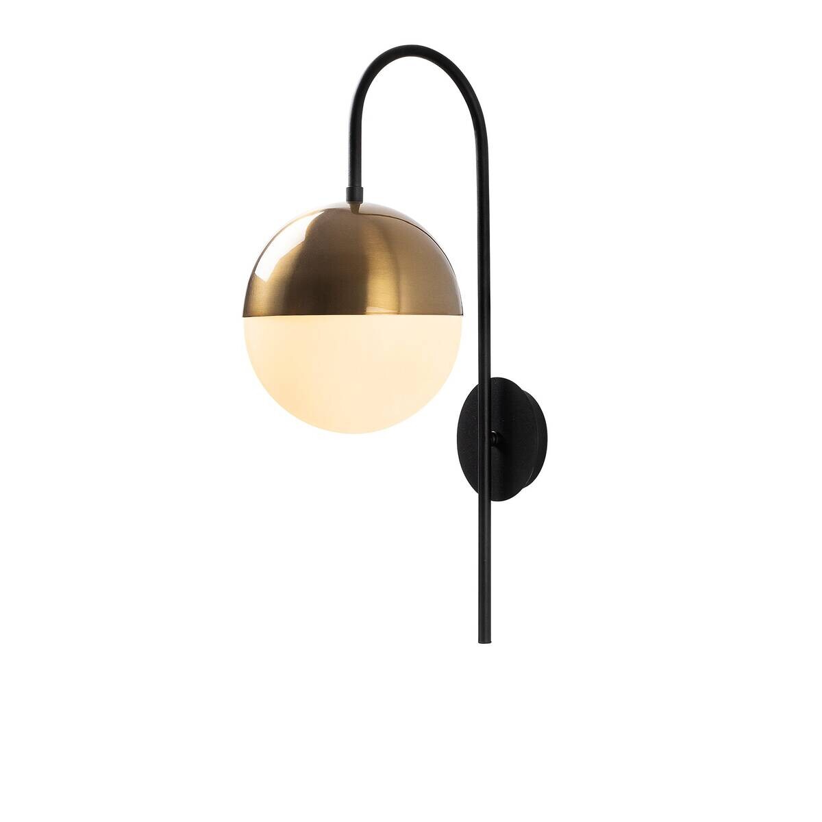 Opviq Wandleuchte schwarz gold B/H/T: ca. 20x57x31 cm E27 1 Brennstellen