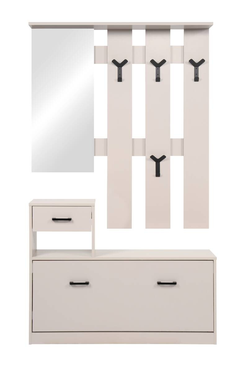 Kompaktgarderobe Garda 41A Kaschmirgrau B/H/T: ca. 100x180x25 cm