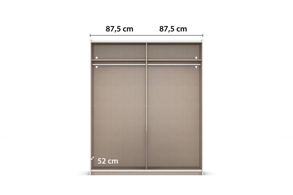 Kleiderschrank Oslo Alpinweiß grau B/H/T: ca. 175x210x59 cm