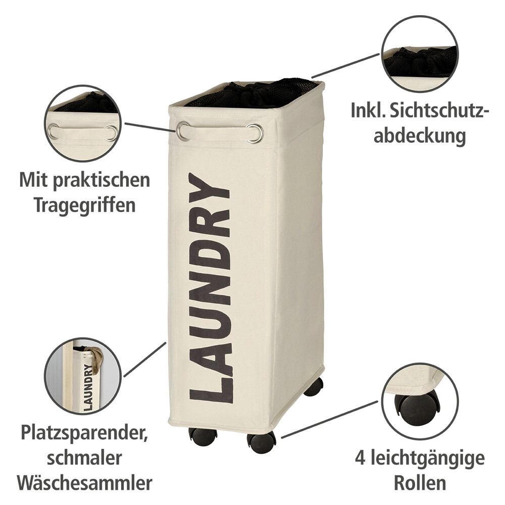 WENKO Wäschekorb beige braun Kunststoff