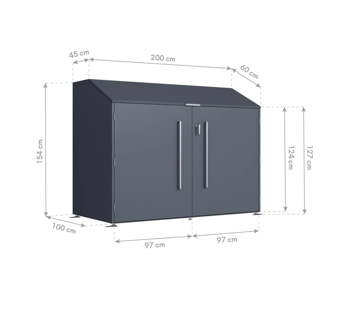 Westmann Fahrradgarage Linea anthrazit B/H/L: ca. 200x154x100 cm