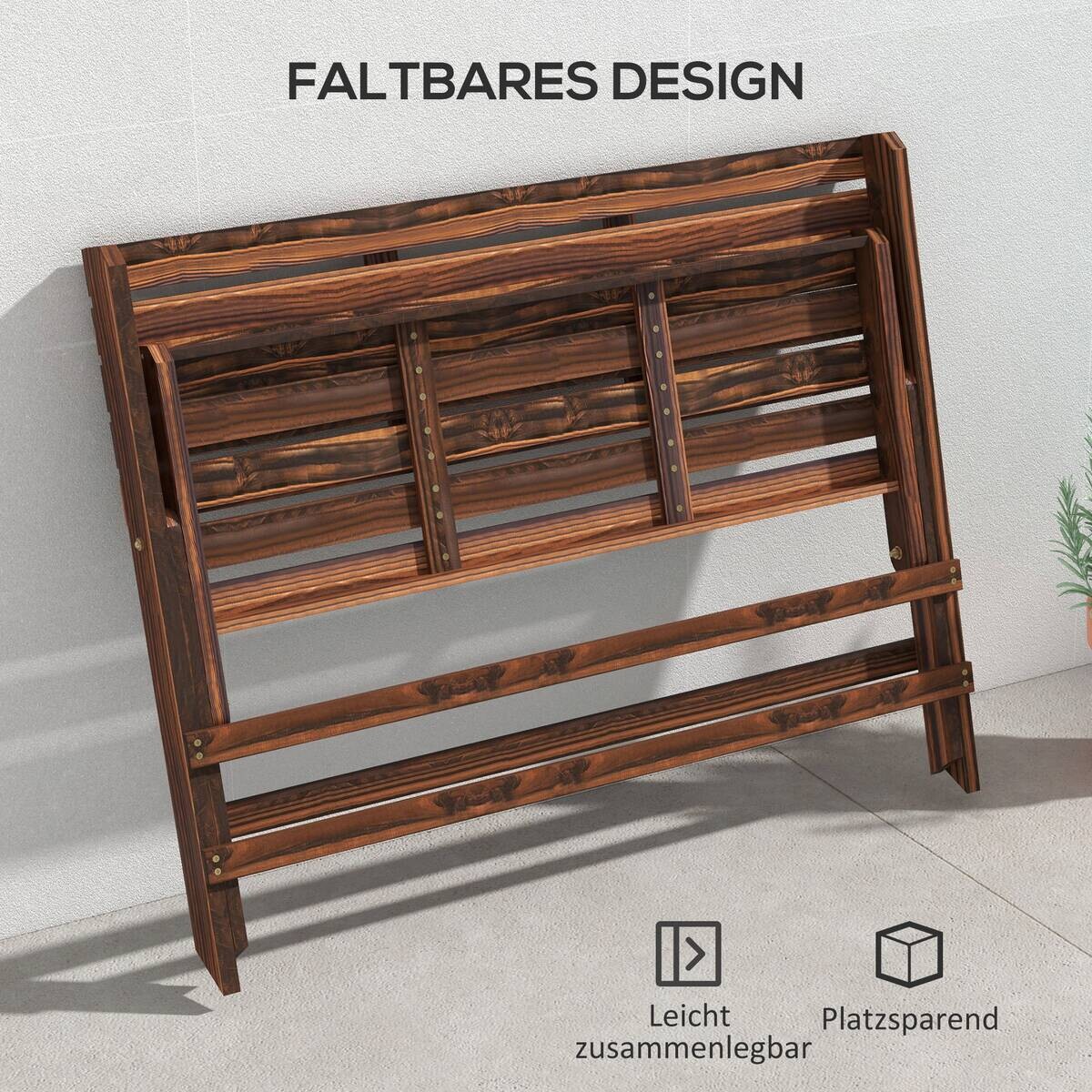Outsunny Gartenbank grau Edelstahl B/H/L: ca. 63x122x83 cm