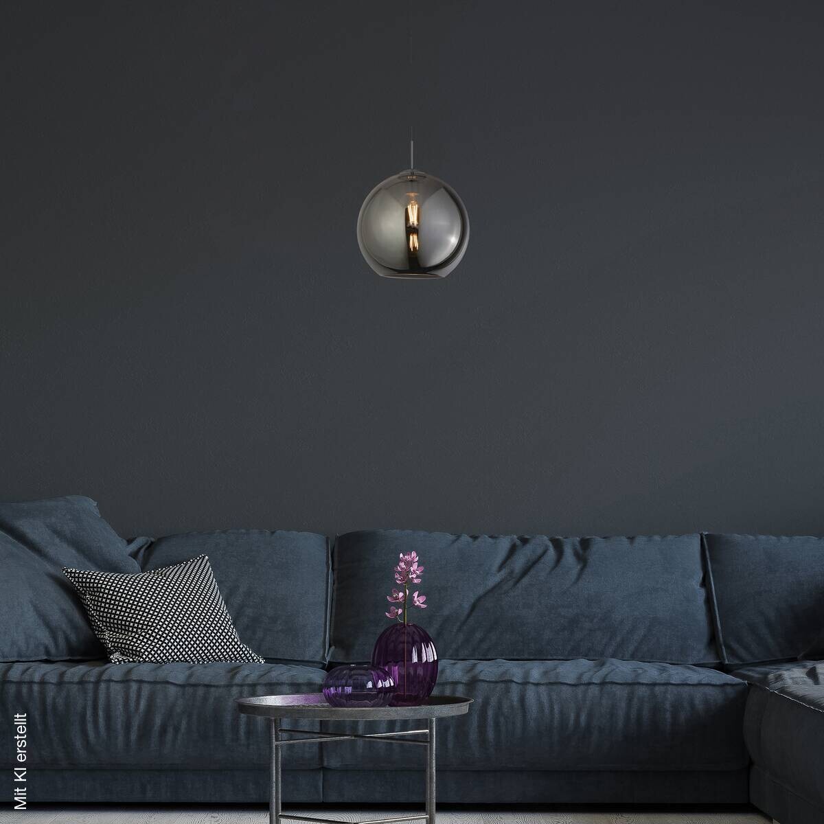 Searchlight Pendelleuchte Balls Chrom Stahl Glas B/H/D: ca. 30x120x30 cm E27 1 Brennstellen
