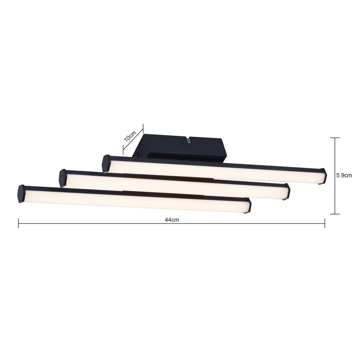 POCOline LED-Deckenleuchte Zehra schwarz Kunststoff B/H/L: ca. 10x5x44,5 cm
