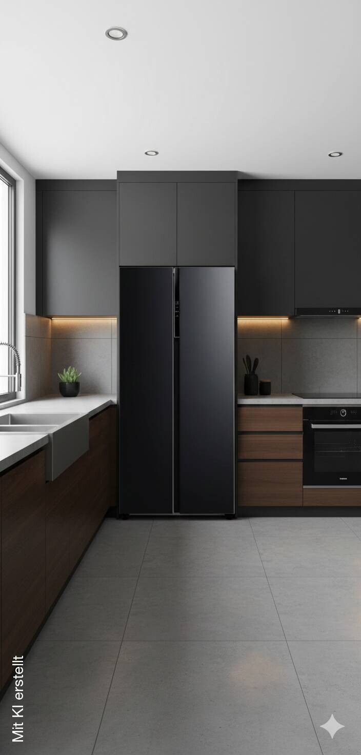 POCOline Side-by-Side SBS179-460EWDNF schwarz B/H/T: ca. 83,5x177,5x63,5 cm
