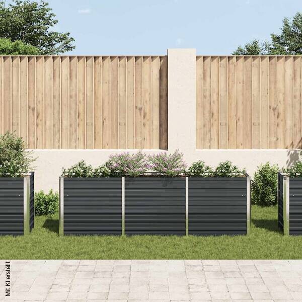 Hochbeet anthrazit Stahl B/H/L: ca. 40x77x240 cm