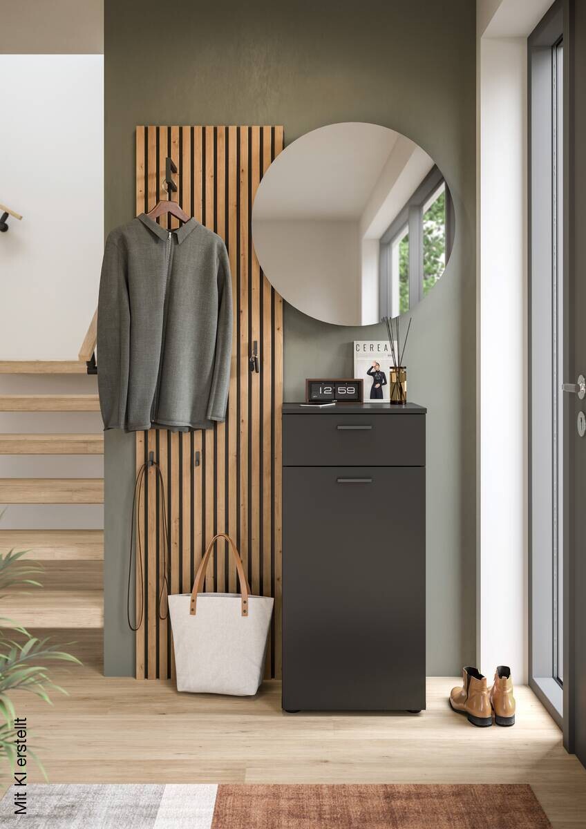 Garderobe Delton Basalt Eiche Artisan Nachbildung B/H/T: ca. 96x192x37 cm