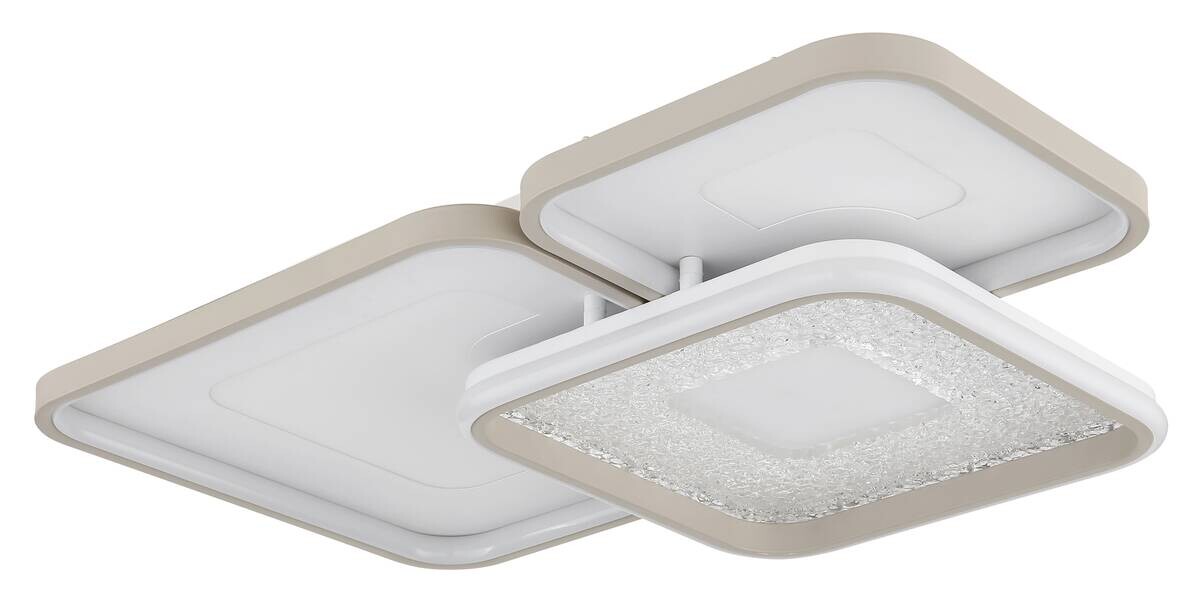 GLOBO LED-Deckenleuchte sand weiß Opal Metall Kunststoff B/H/L: ca. 45,5x10x65 cm 1 Brennstellen
