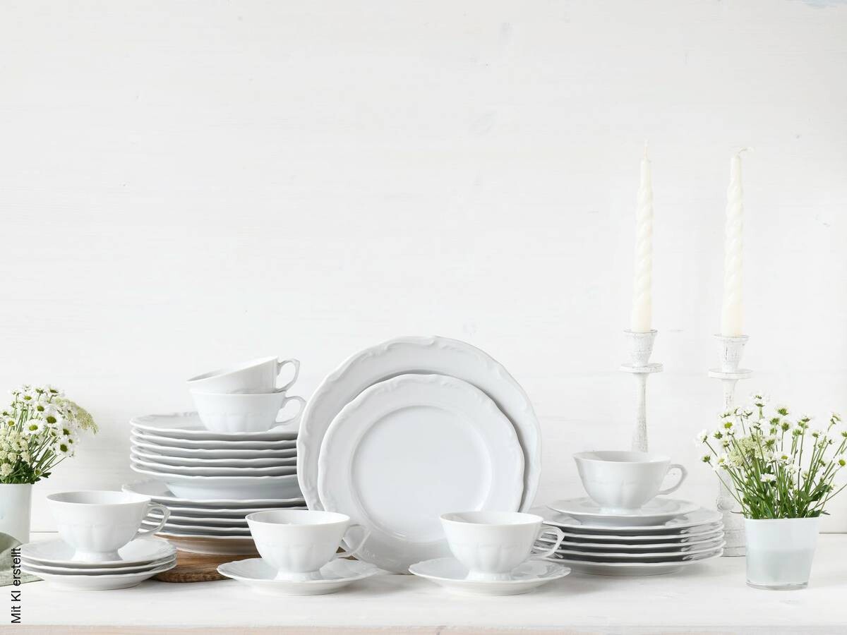 CreaTable Kombiservice Maria Theresia weiß Porzellan 30 tlg.