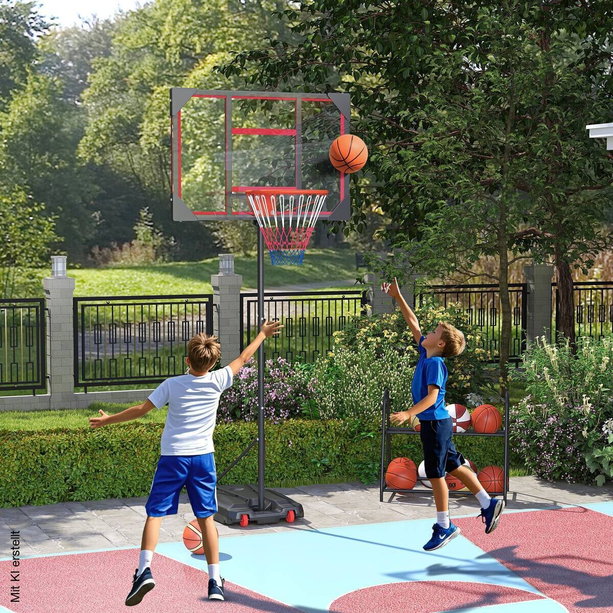 AIYAPLAY Basketballkorb für Kinder rot B/H/L: ca. 53x306x82 cm