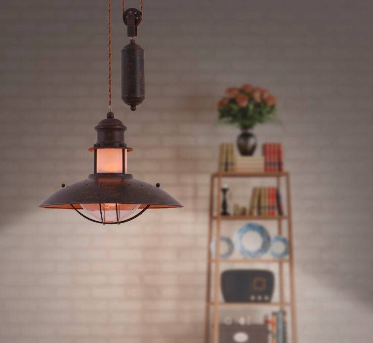 Näve Leuchten Gegenzug-Pendelleuchte NV6104414 braun Metall Kunststoff B/H/D: ca. 35x26x35 cm E27 1 Brennstellen