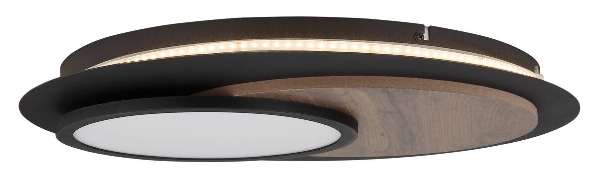 GLOBO Deckenleuchte mattschwarz Opal MDF Metall H/D: ca. 5,6x48 cm 1 Brennstellen